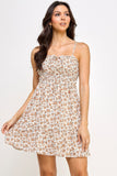 Floral Front Tie Ruffle Mini Dress