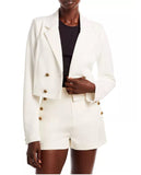 Aqua Women's Crepe Cropped Blazer Size XL