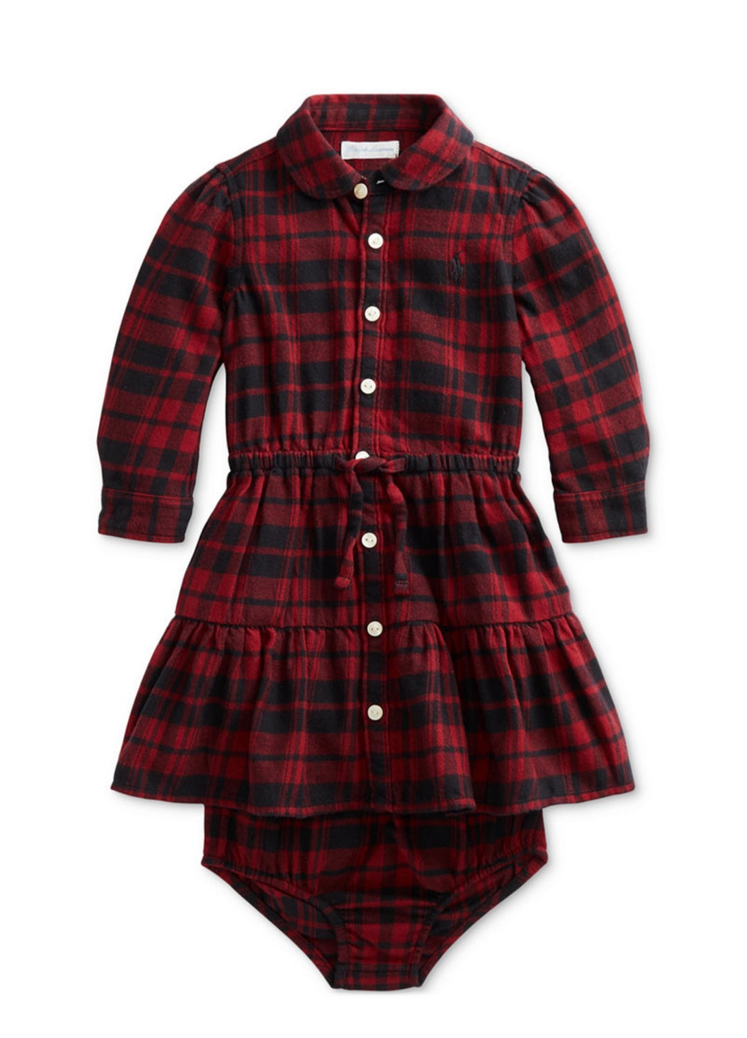 Ralph Lauren Plaid Cotton Twill Shirtdress and Bloomer Size 18 Months