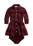 Ralph Lauren Plaid Cotton Twill Shirtdress and Bloomer Size 18 Months