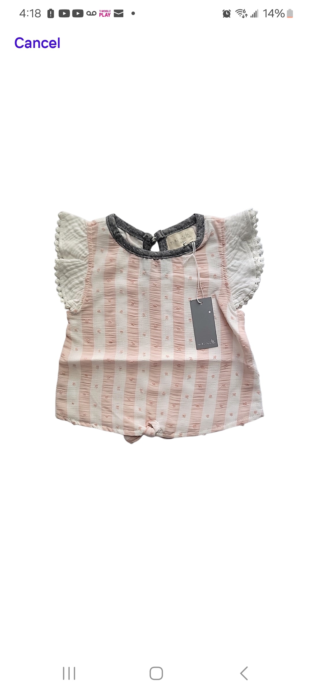 Miki Miette Blouse for Baby Girl Size 18 Months