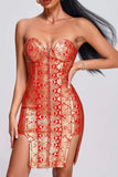 SNAKE PRINT BANDAGE DRESS