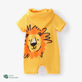 Baby Unisex 2pcs Naia Lion Romper & Bib Set