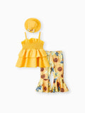 Sunflower Smocking 3pcs Baby Girl Sets in Polyester-Spandex