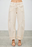 High-Rise Western Barrel Jeans