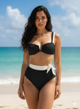 Retro Two-Tone Pin-Up Bikini Set