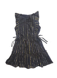 Aqua Girl Metallic Striped Ruffle Dress Size Medium