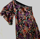 Lauren Ralph Lauren Floral Crinkle Georgette One Shoulder Dress Size 4