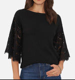 Vince Camuto Boat Neck Lace Trim Pullover Sweater Size XS