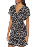 Michael Kors Women's Short Sleeve Faux Wrap Tie Dress Size P/XS