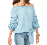 Vince Camuto Balloon Sleeve off The Shoulder Top Size Large