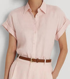 Lauren Ralph Lauren Dolman Sleeve Linen Shirt Size Large