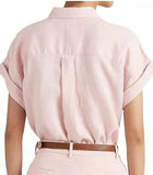 Lauren Ralph Lauren Dolman Sleeve Linen Shirt Size Large