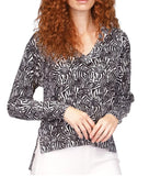 Michael Michael Kors Women's Drop Hem Sweater Zebra Print Size Medium