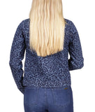 Michael Kors Leopard Print Denim Jacket Size Large