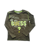 Guess Boys Applique and Embroidered Logo Organic Jersey Long Sleeve Shirt Size 8