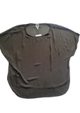 Anne Klein Dot Print Cap Sleeve Pullover Blouse Size  2X