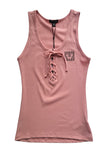 True Religion Crystal Box Logo Lace Up Tank Size Small