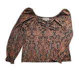 Michael Kors Long Sleeve Paisley Blouse Size Large