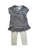 Rare Editions Nautical Stripe Top and Leggings Set for Little Girls Size 5