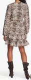 1.State Snakeskin Print Ruffled Long Sleeve Wrap Dress Size 4