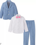 Nautica Toddler Boys 4-Pc Blue Windowpane Suit Set