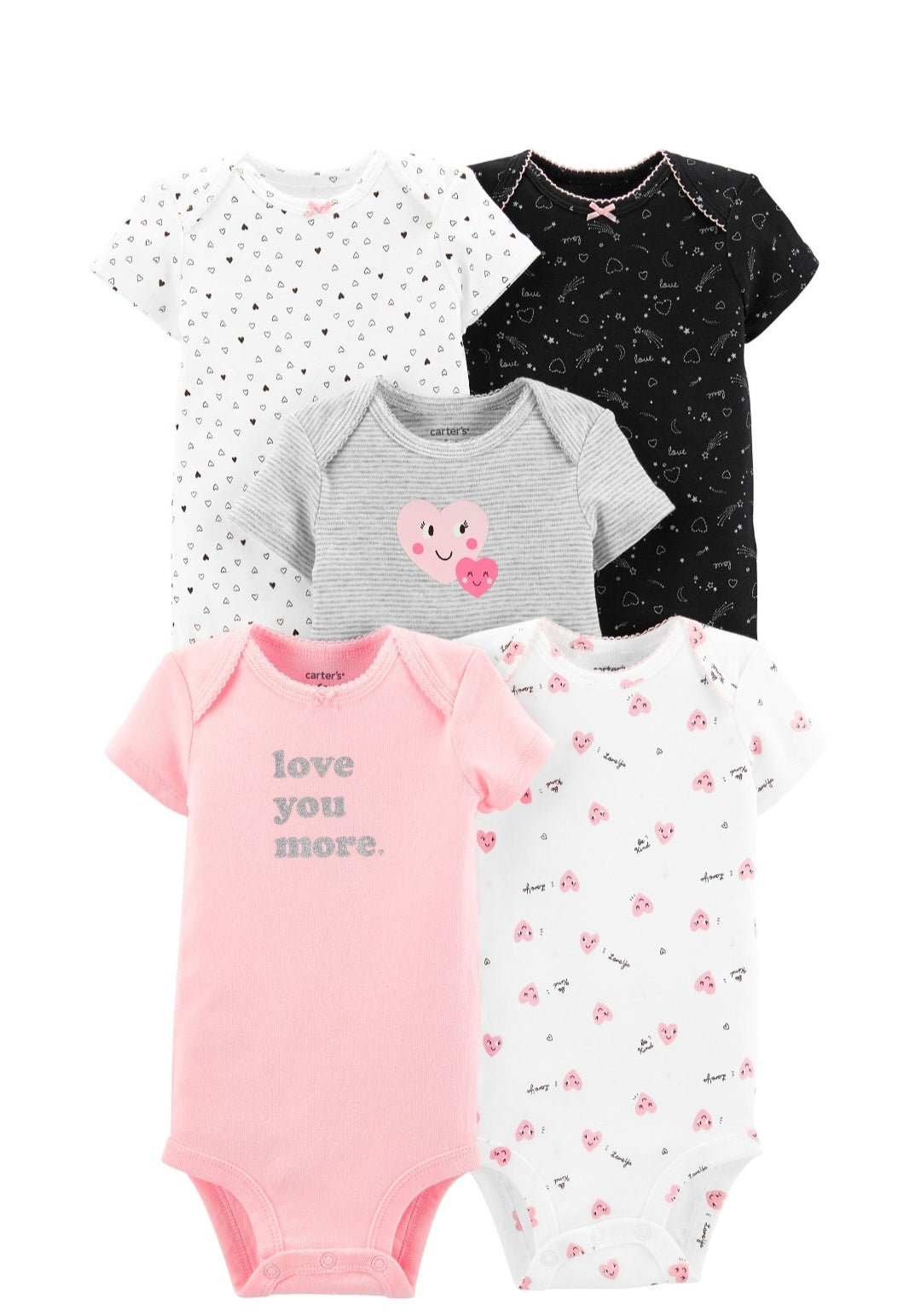 Carter's 5 pack Infant Bodysuits Size 9 months