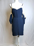 Free Generation Pleated Chiffon Cold-Shoulder Dress For Women