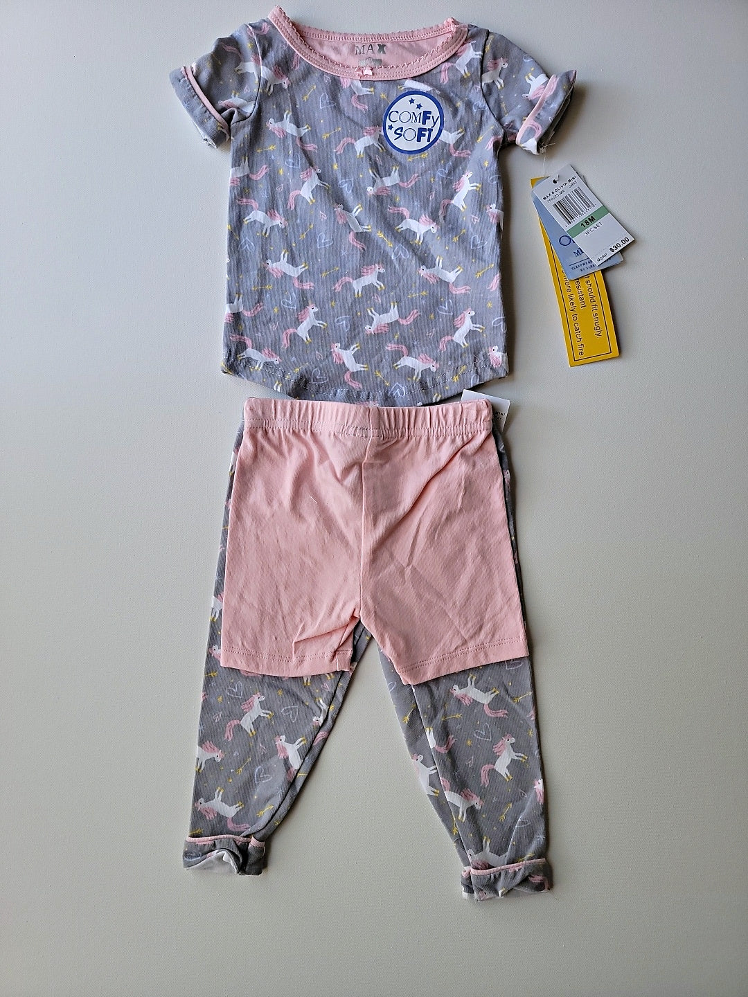 Max And Olivia Three Piece Pajama Set For Infant Girls Size 18 Months